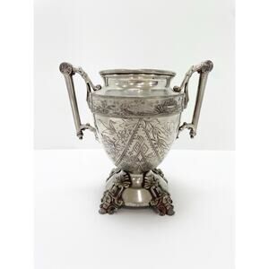 Simpson Hall Miller & Co Quadruple Plate 1877 Silver Trophy Urn Buttery Floral